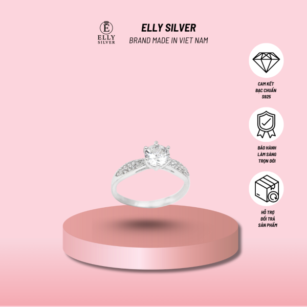 💍 NHẪN BẠC NỮ TRỤ ĐÁ 6 CHẤU VIỀN DÀY ĐÍNH ĐÁ CZ LẤP LÁNH – CHẤT LIỆU BẠC 925
