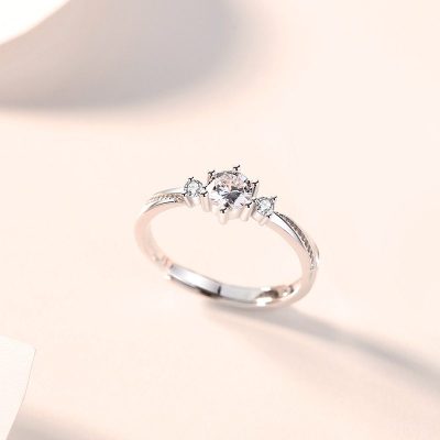 Nhẫn đôi bạc đính đá CZ 