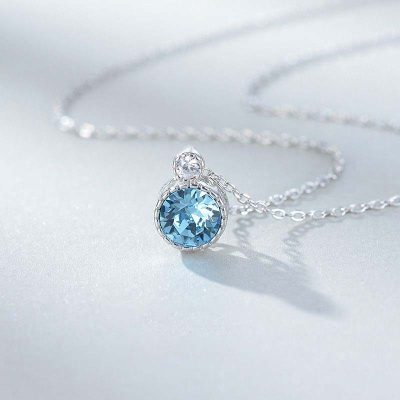 Vòng cổ bạc nữ đính pha lê Swarovski trái tim đại dương
